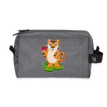 Tiger Apfel  - Recycelte Kulturtasche - Anthrazit - Vorne