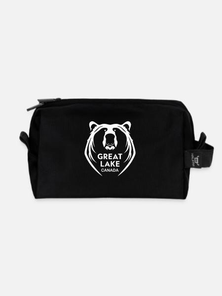 Great Bear Lake Silhouette Gesicht - Recycelte Kulturtasche - Schwarz