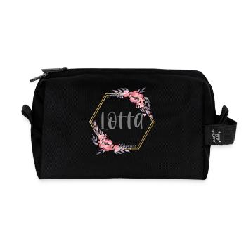 Lotta Mädchen Name Baby Geschenk - Recycelte Kulturtasche - Schwarz - Vorne
