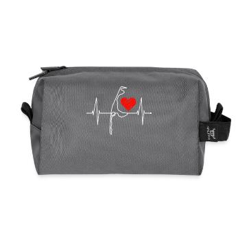 Sylt Skyline North Sea Heartbeat North Frisia Sylter - Recycled Toiletry Zip Bag - anthracite - Front