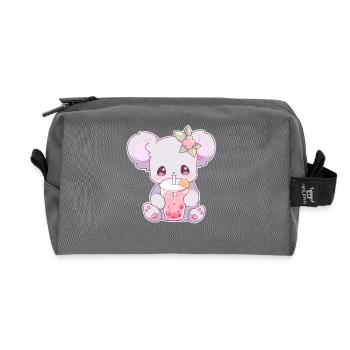 Kawaii Koala Boissons Boba Bubble Tea Chibi - Trousse de toilette en tissu recyclé - anthracite - Devant