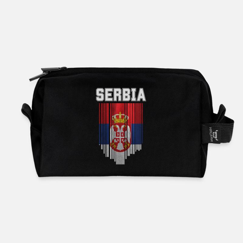 Flagge Serbiens, serbischer Stolz - Recycelte Kulturtasche - Schwarz