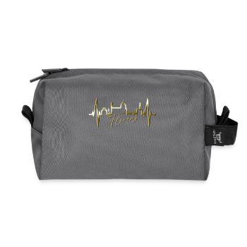 Florenz Skyline Italien Herzschlag I Love Firenze - Recycelte Kulturtasche - Anthrazit - Vorne