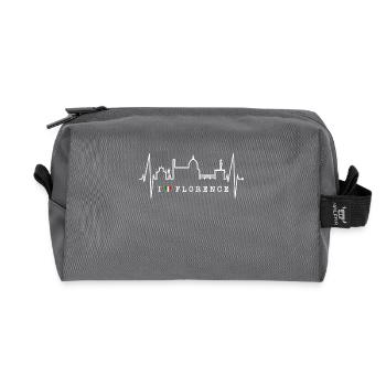 Florence Skyline Italy Heartbeat I Love Firenze - Recycled Toiletry Zip Bag - anthracite - Front