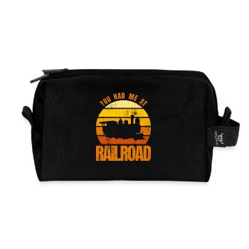 Citation drôle de cheminot - Trousse de toilette en tissu recyclé - noir - Devant