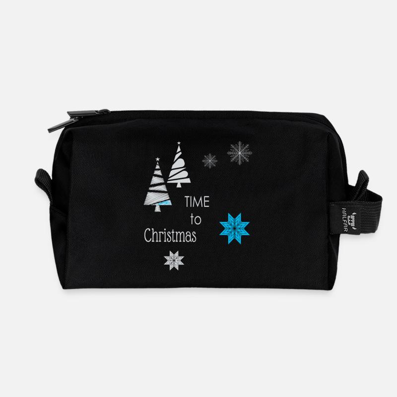 Weihnachten Winterzauber - Recycelte Kulturtasche - Schwarz