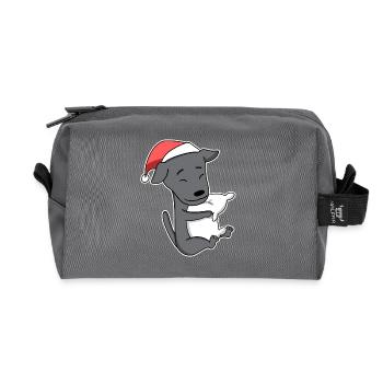 Italian Greyhound Dog Animal Christmas - Recycled Toiletry Zip Bag - anthracite - Front