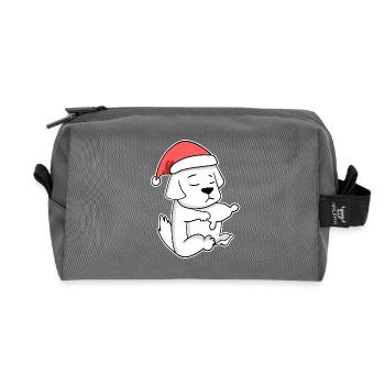 Pyrenean Mountain Dog Animal Christmas - Recycled Toiletry Zip Bag - anthracite - Front
