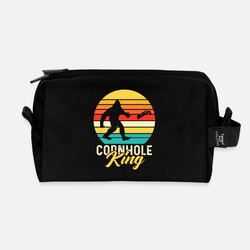 Cornhole King Sasquatch Bags Toss Game - Recycled Toiletry Zip Bag - black