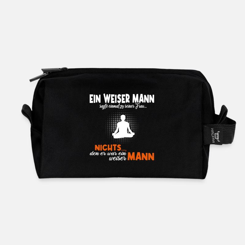 Lustiger Spruch für Ehepaare - Recycelte Kulturtasche - Schwarz