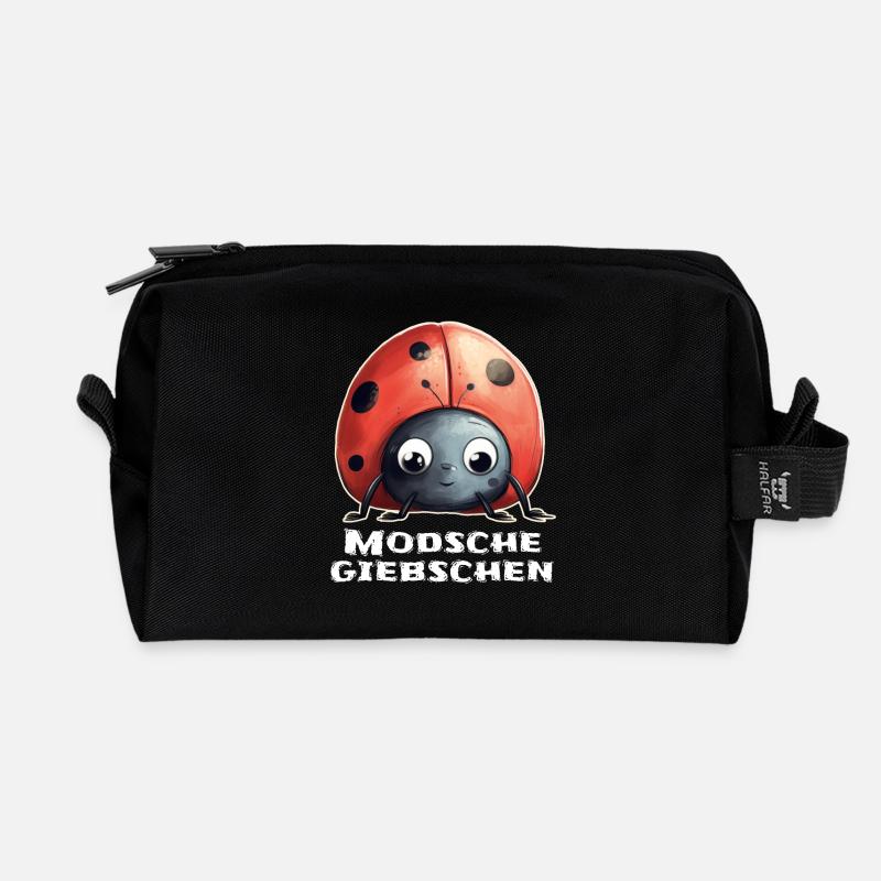 Modschegiebchen Marienkäfer Sächsisch Geschenk - Recycelte Kulturtasche - Schwarz