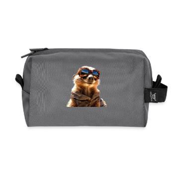 Lunettes de soleil suricate mignon amant de surikate - Trousse de toilette en tissu recyclé - anthracite - Devant