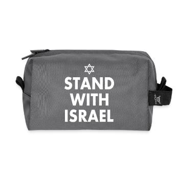 Stand with israel - Trousse de toilette en tissu recyclé - anthracite - Devant