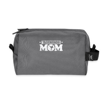 Taekwondo Mom Martial Arts Training - Recycled Toiletry Zip Bag - anthracite - Front