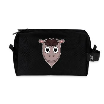 Horse Animal Head Animal Head - Recycled Toiletry Zip Bag - black - Front
