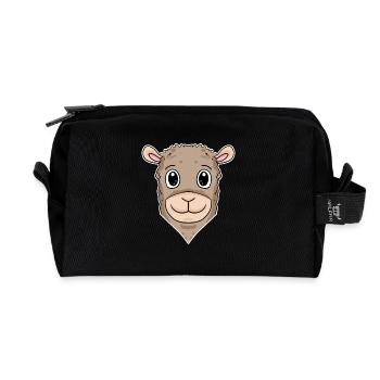 Llama Animal Head Animal Head - Recycled Toiletry Zip Bag - black - Front