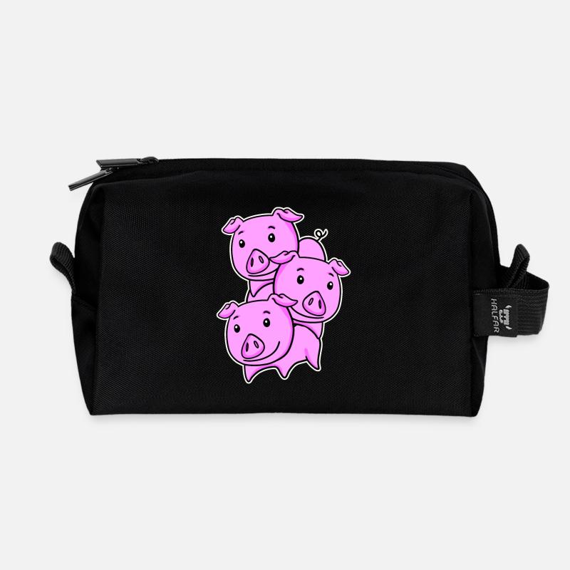 Cochons Cochon Cochon - Trousse de toilette en tissu recyclé - noir