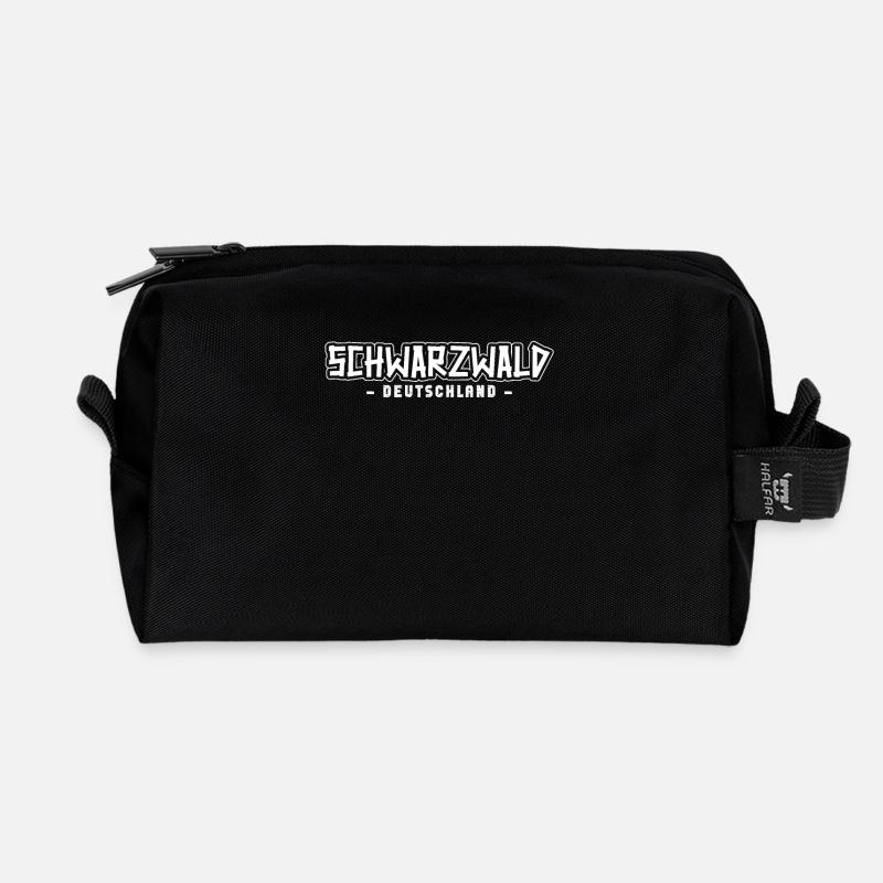 Schwarzwald - Recycelte Kulturtasche - Schwarz