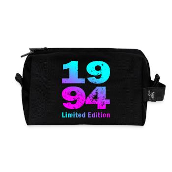 Birthday, born in 1994 limited edition - Recycled Toiletry Zip Bag - black - Front