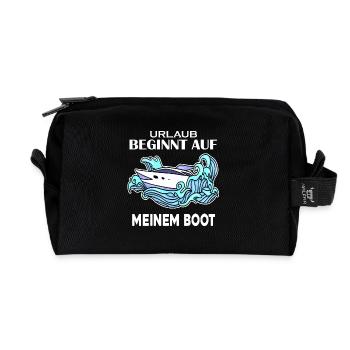 Boot - Recycelte Kulturtasche - Schwarz - Vorne