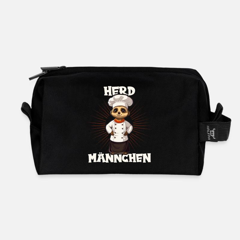 Erdmännchen kochen Koch Kochmütze Herdmännchen - Recycelte Kulturtasche - Schwarz