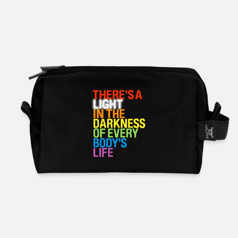 There's a light / Es gibt ein Licht in Dunkeln - Recycelte Kulturtasche - Schwarz