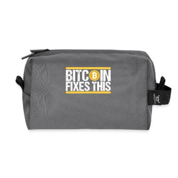 Bitcoin Fixes this - Recycled Toiletry Zip Bag - anthracite - Front