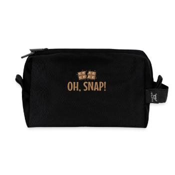 oh Snap Chocolate Milk Cocoa - Recycled Toiletry Zip Bag - black - Front