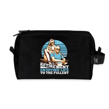 Retirement Life Enjoy Gift - Recycled Toiletry Zip Bag - black - Front