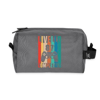Level 87 unlocked - Recycled Toiletry Zip Bag - anthracite - Front