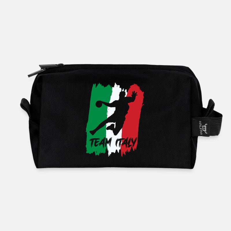Handballmannschaft Italien - Recycelte Kulturtasche - Schwarz