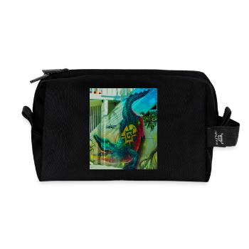 Krokodil-Wandbild, Mexiko-Stadt - Recycelte Kulturtasche - Schwarz - Vorne