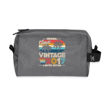 2017 - 2017 vintage - Fantastic since 2017 - Recycled Toiletry Zip Bag - anthracite - Front