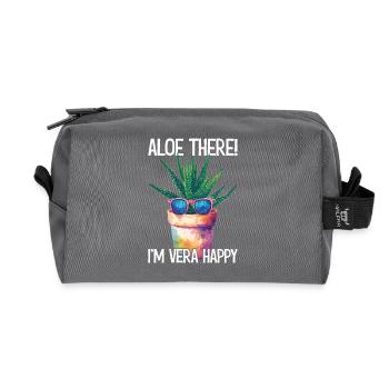 Aloe There I'm Vera Happy Gardener Garden Gift - Recycled Toiletry Zip Bag - anthracite - Front