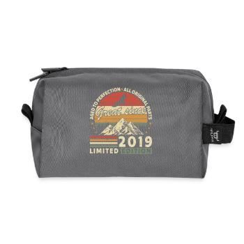 Original 2019 Vintage Vintage Retro Birthday - Trousse de toilette en tissu recyclé - anthracite - Devant