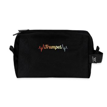 Trompete Herzklopfen - Recycelte Kulturtasche - Schwarz - Vorne
