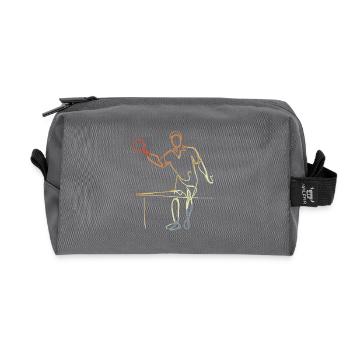 Dessin de tennis de Table Vintage - Trousse de toilette en tissu recyclé - anthracite - Devant