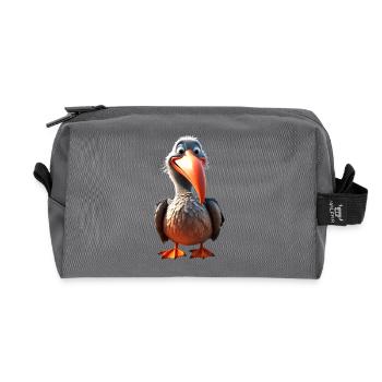 Pelican Waterfowl Pelican Gift Cute Pelicans - Recycled Toiletry Zip Bag - anthracite - Front