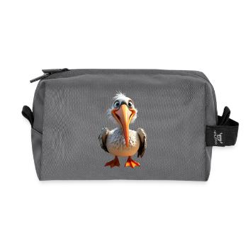 Pelican Waterfowl Pelican Gift Cute Pelicans - Recycled Toiletry Zip Bag - anthracite - Front