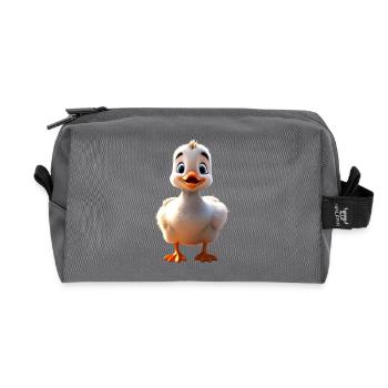 Gans Gänseküken Küken Süße Gans Ente Kleine Gänse - Recycelte Kulturtasche - Anthrazit - Vorne