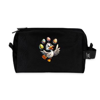Oster ente Jongliert Eier, Artistischer Erpel - Recycelte Kulturtasche - Schwarz - Vorne