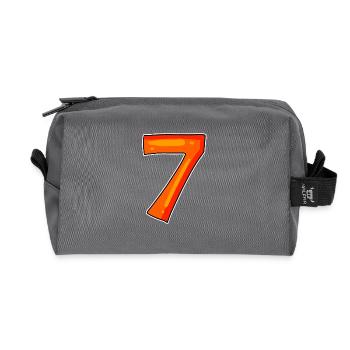 7 Number Seven Number Symbol Sign - Recycled Toiletry Zip Bag - anthracite - Front