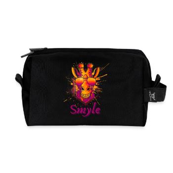 Éclaboussures de lunettes de soleil girafes néon - Trousse de toilette en tissu recyclé - noir - Devant