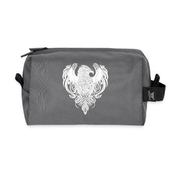 Adler Kopf im Tattoo Cartoon Style Logo - Recycelte Kulturtasche - Anthrazit - Vorne