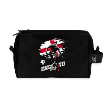 Fußball England Flagge Fahne Spieler Grunge - Recycelte Kulturtasche - Schwarz - Vorne