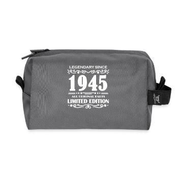 1945 - Year 1945 - Year 1945 - Recycled Toiletry Zip Bag - anthracite - Front