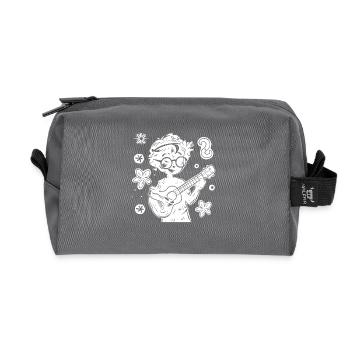 Ukulele Child Drawing - Recycled Toiletry Zip Bag - anthracite - Front