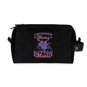 Drummer Mom - Recycled Toiletry Zip Bag - black - Front