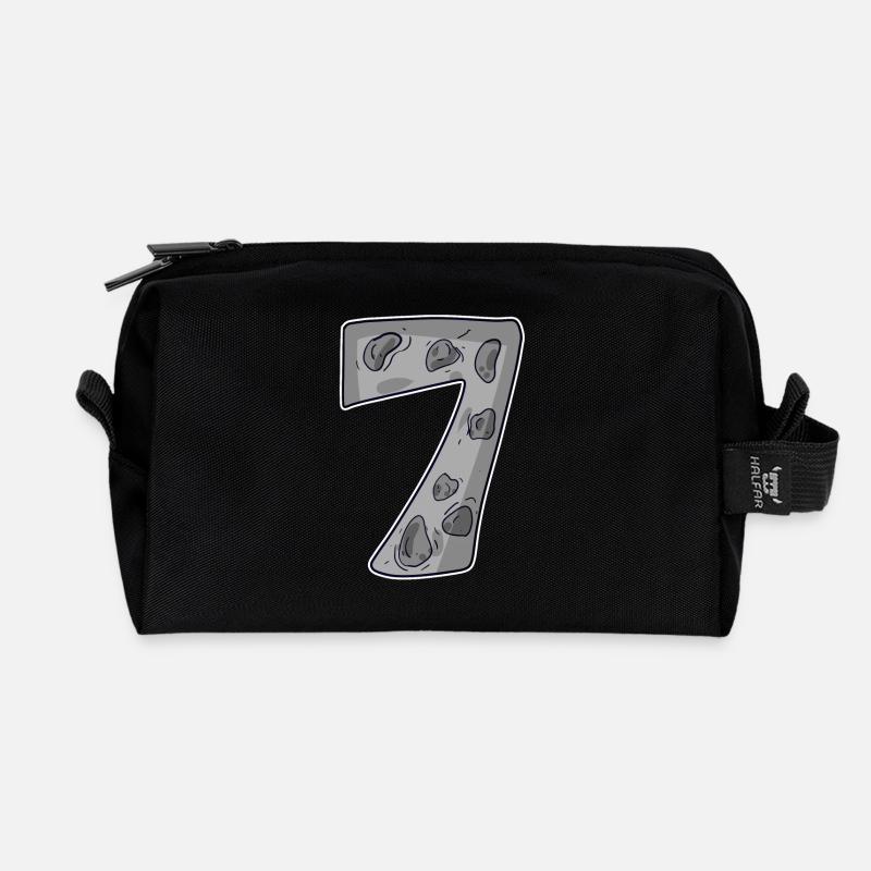7 Zahl Sieben Nummer Symbol Zeichen - Recycelte Kulturtasche - Schwarz