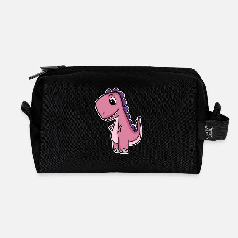 Dino Dinosaurier - Recycelte Kulturtasche - Schwarz